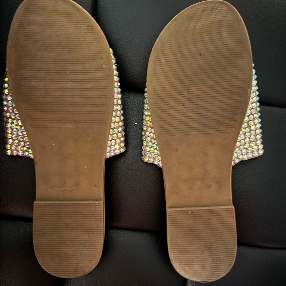 Steve Madden Rhinestone Sandals Tan - Picture 2 of 2